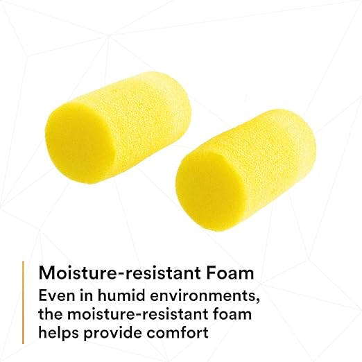 3M Ear Plugs, E-A-R Classic Plus 310-1101, 200 Pair of Disposable Earplugs, Pairs Individually Wrapped, Uncorded, 33 NRR, Foam, Slightly Longer, Roll Down, ANSI/ASA S12.71-2018, Drilling, Grinding