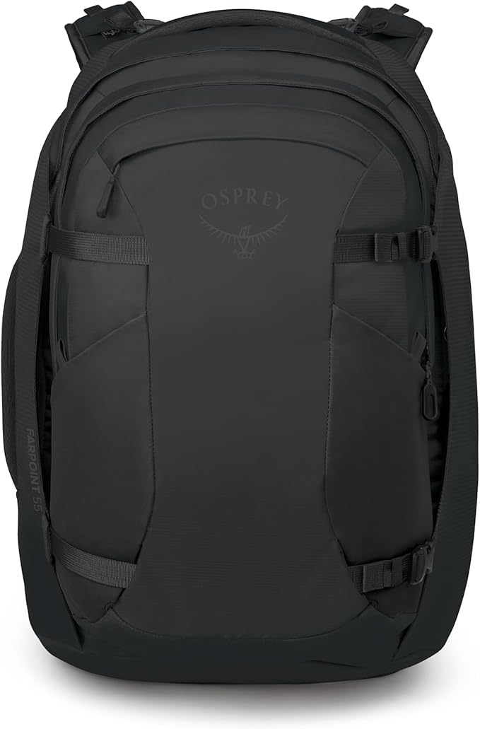 Osprey Farpoint 55L Men's Travel Backpack - Carry On Bag with Personal Item Sized Detachable Daypack, Black, Extended Fit