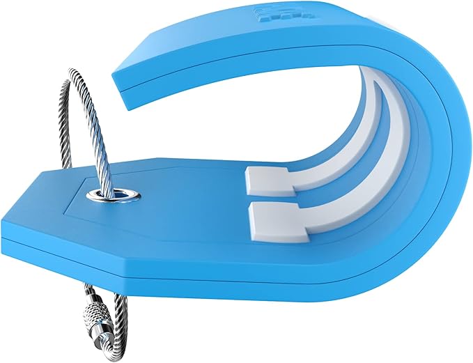 Shacke Initial Luggage Tag with Full Privacy Cover and Stainless Steel Loop - Aqua Teal (Letter U)