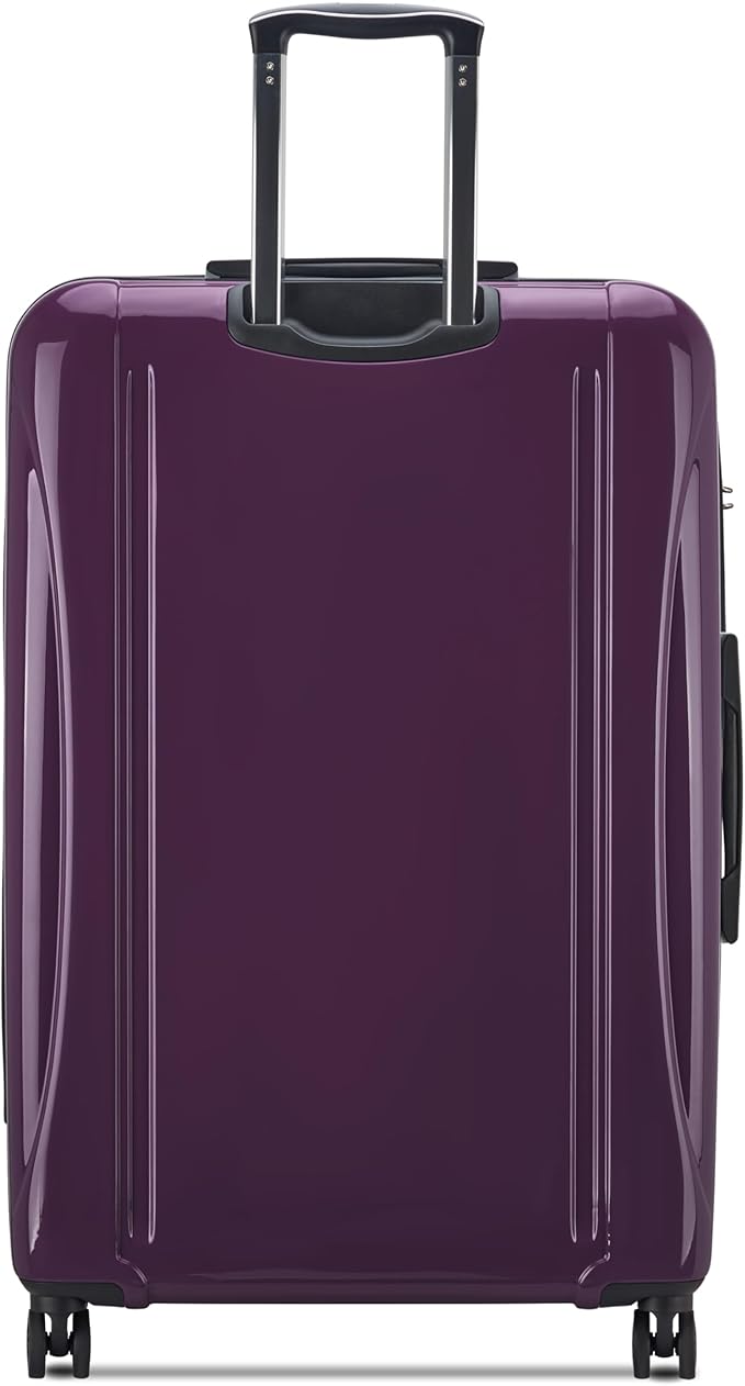 DELSEY PARIS Helium Aero Hardside Expandable Luggage with Spinner Wheels, Plum, Checked-Large 28 Inch