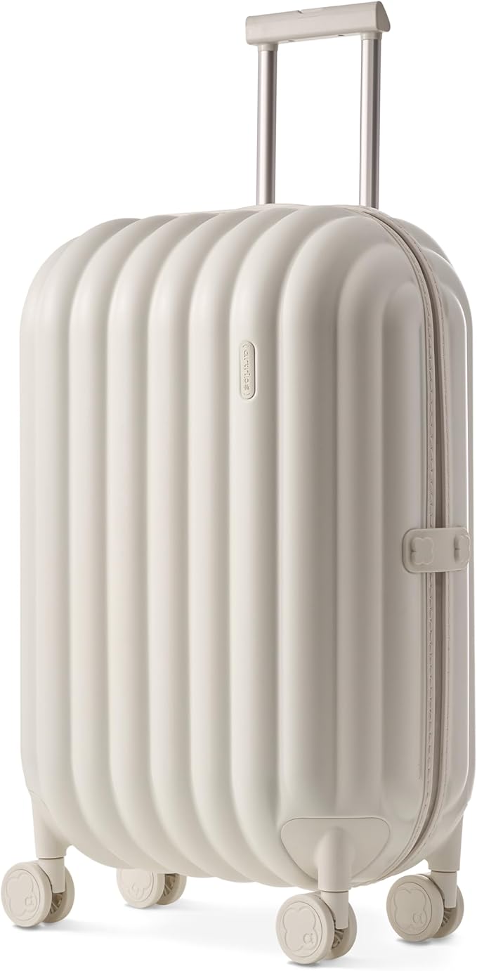 artrips Checked Luggage 24 Inch, Lightweight Hard Shell Suitcase with Spinner Wheels, Medium Travel Suitcase for 4–7 Day Trips, White