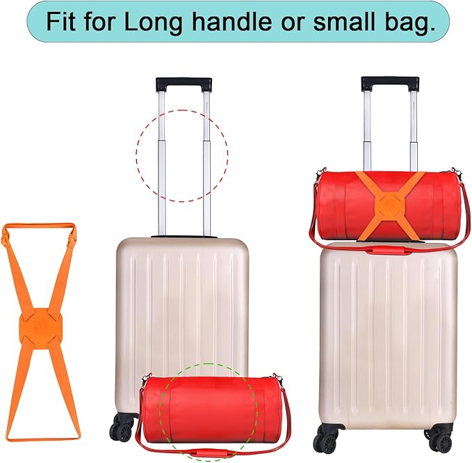 Luggage Straps Bag Bungees for Add a Bag Easy to Travel Suitcase Elastic Strap Belt (Black-R, M)