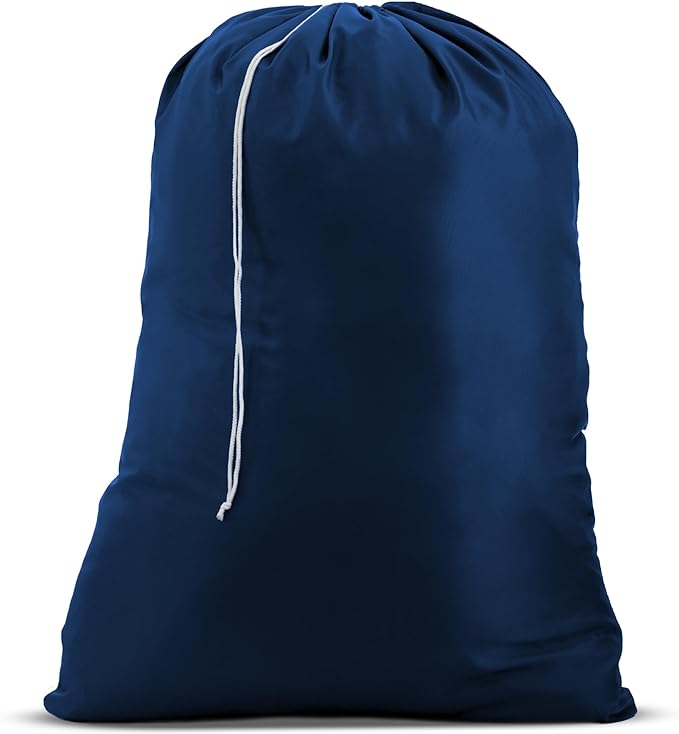 Handy Laundry Heavy Duty Nylon Laundry Bag, 22 x 32 Inch, Durable Drawstring Closure, Machine Washable, Hamper Liner or Storage Bag, Navy Blue