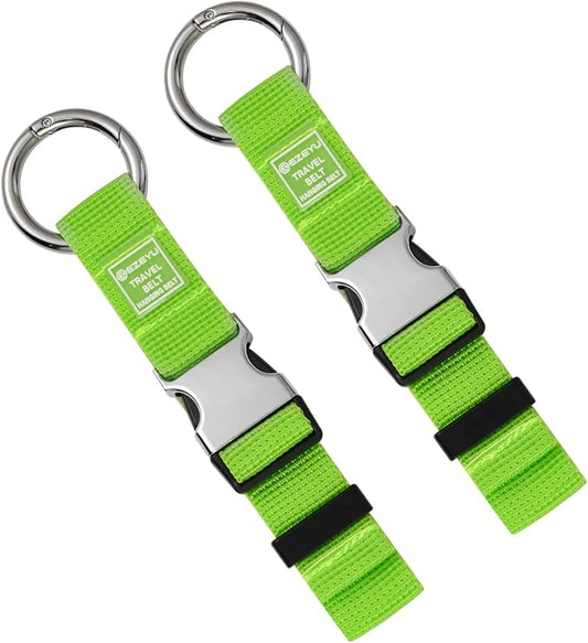 2PCS Add a Bag Luggage Strap Jacket Gripper,Heavy Duty Luggage Straps Carry-on Baggage Suitcase Straps Belts Travel Accessories (Green)