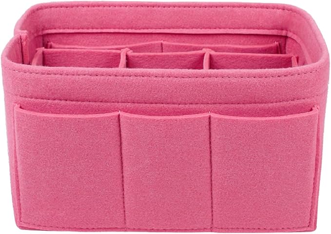 ZTUJO Purse Organizer Insert, Felt Bag Organizer For Handbag, 13 Colors, 6 Sizes (Small, Pink)