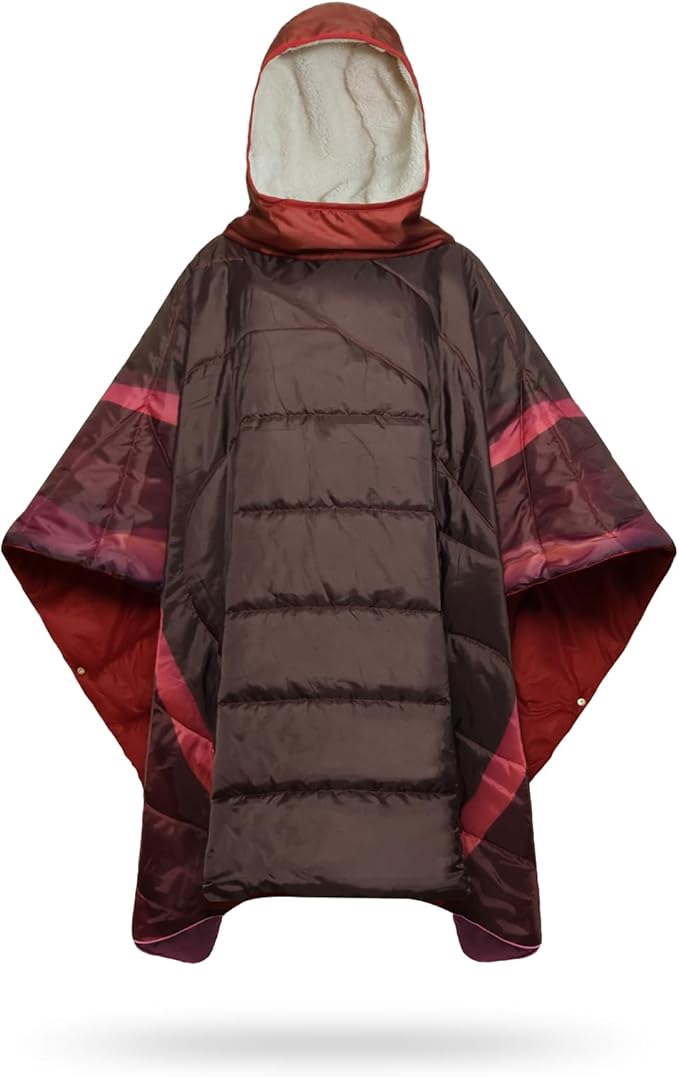 Camping Blanket, Poncho Wearable Hoodie Blankets Outdoor Waterproof Windproof Warm Durable & Portable for Stadium, Concerts, Car,Travel, Beach, Picnic, Grass,75 * 52 inch