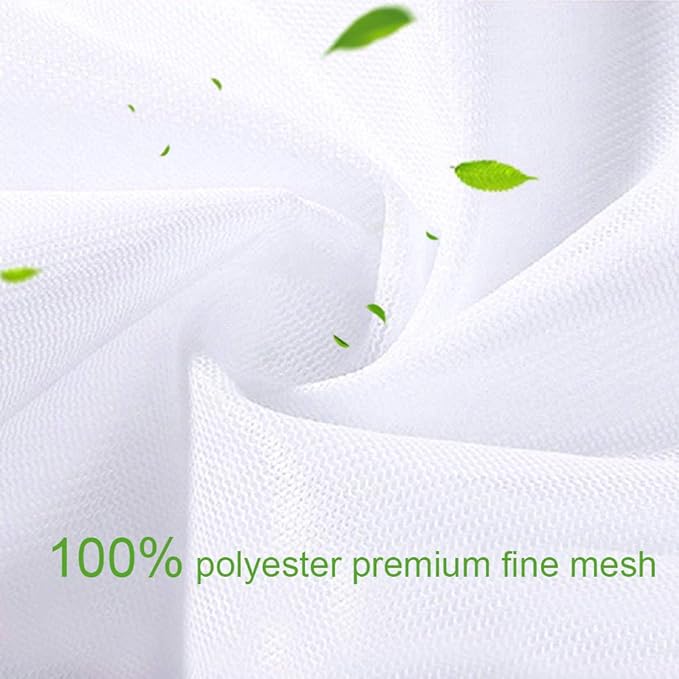 OTraki 2 Pack Extra Large Laundry Mesh Bag 43 x 35 Inch Mesh Laundry Bag Zippered Big Net Bag for Blanket Sweater Coat Bedding Sheet in Home Dorm Hotel Don't Drying, Melting 140-176℉, White