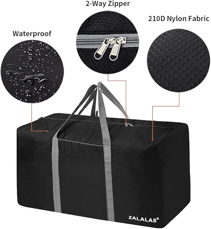 Travel Duffle Bag,96L Extra Large Duffel Bag Lightweight,Waterproof Duffle Bag for Men Women,Black