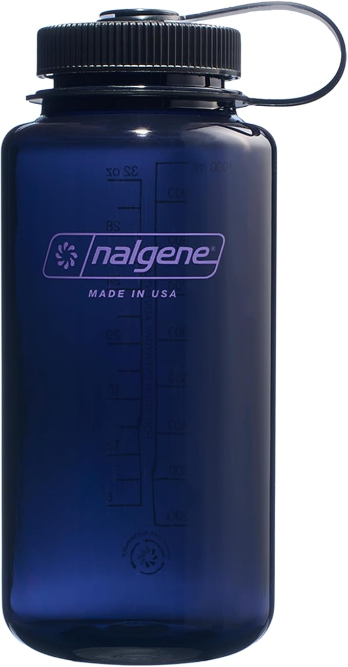 Nalgene 32 oz Wide Mouth Water Bottle | BPA-Free, Durable & Leak Proof, Lightweight Bottle for Hiking & Gym, Work & Travel