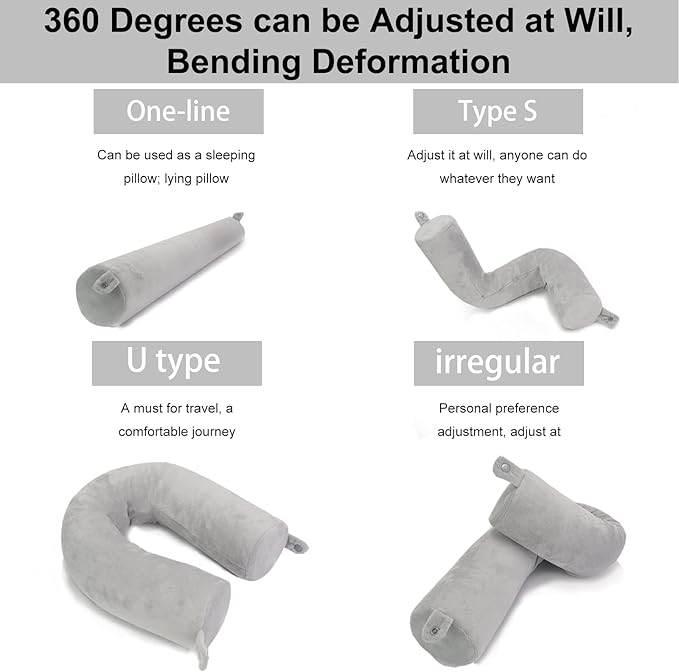 Travel Pillow-Twist Memory Foam Neck Pillow Support Pillow, Used for Neck, Chin, Waist and Leg Support-Suitable fo Airplanes, Buses, Trains.