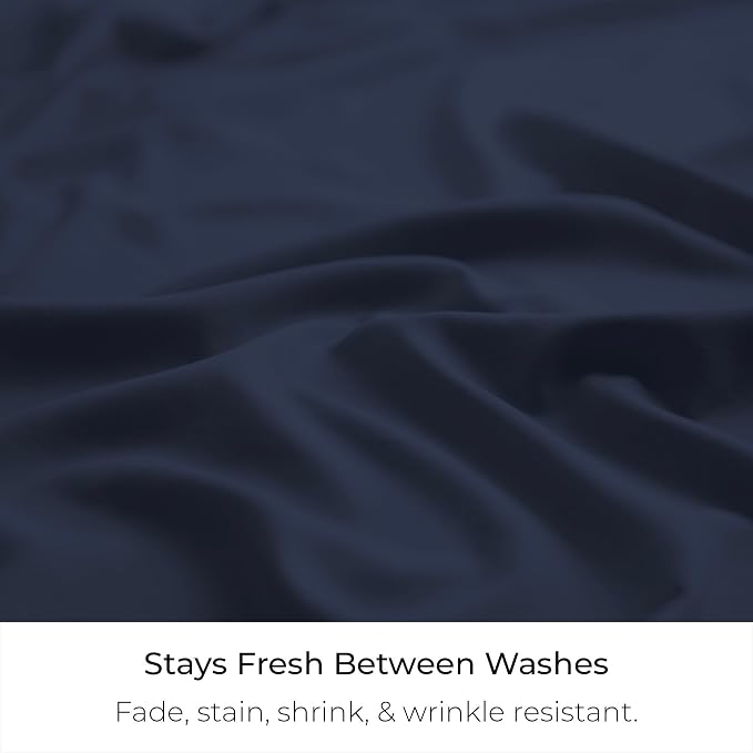 Mellanni Bed Skirt Twin XL Size - Tailored Drop Bed Skirting | 15-Inch Pleated Dust Ruffle - Hotel Luxury Bedding - Wrinkle, Fade, Stain Resistant - 1 Bedskirt (Twin XL, Navy Blue)