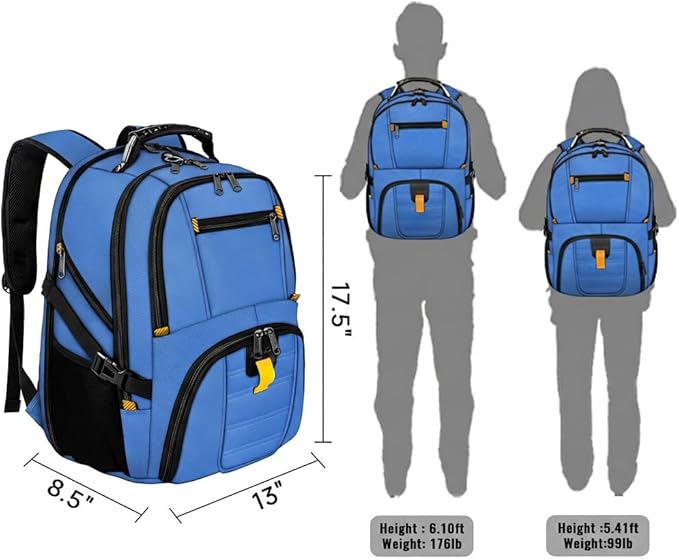 YOREPEK Large Backpack for Men, Extra Large Laptop Backpacks for Men Women, Water Resistant Travel Backpack Airline Approved Business Work Bag Fits 17 Inch Computer, Black