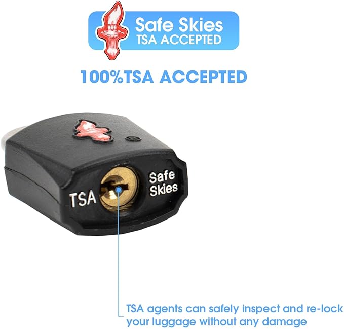 TSA Approved Locks (3-Pack) - Luggage Lock TSA Approved for Suitcases, Gym Lockers & School Backpacks | Ultra-Slim 1.5” ABS Travel Lock | Anti-Theft Secure