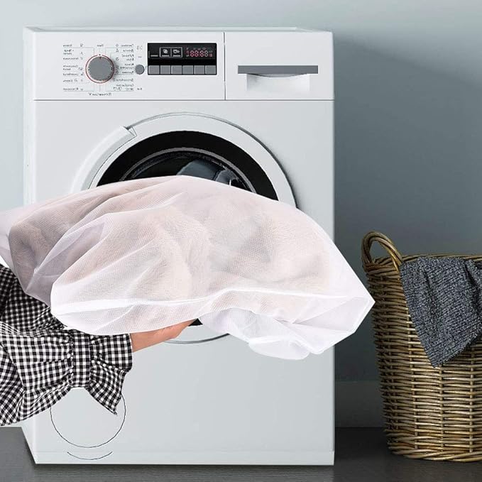 OTraki Mesh Laundry Bag for Delicates 2 Pack Garment Wash Bag 24 x 32 inch Zippered Large Washing Machine Bags for Sweater Dirty Clothes Washer College Dorm Organizer Don't Drying, Melting 140-176℉