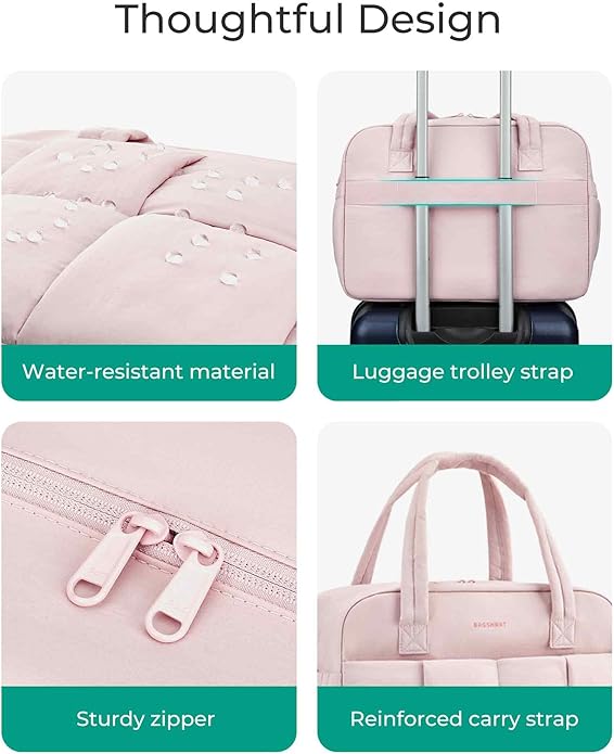 BAGSMART Gym Bag for Women, Personal Item Puffer Duffle Bag, Weekender Overnight Carry On Tote Handag for Travel