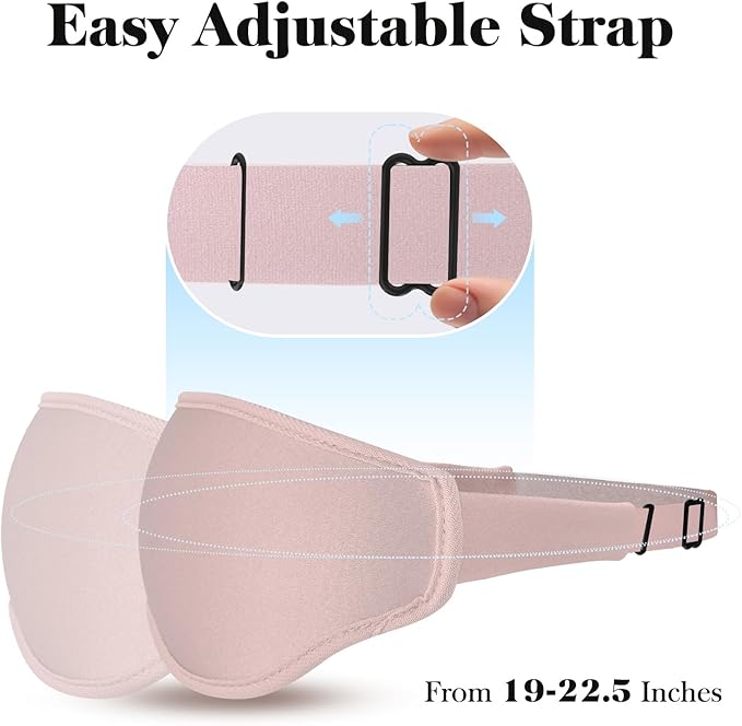 3D Eye Mask Sleep Mask for Men & Women, 100% Pressure-Free & Light Block-Out Eye Mask for Sleep with Easy Adjustable Strap, Night Eye Cover for Travel, Pink