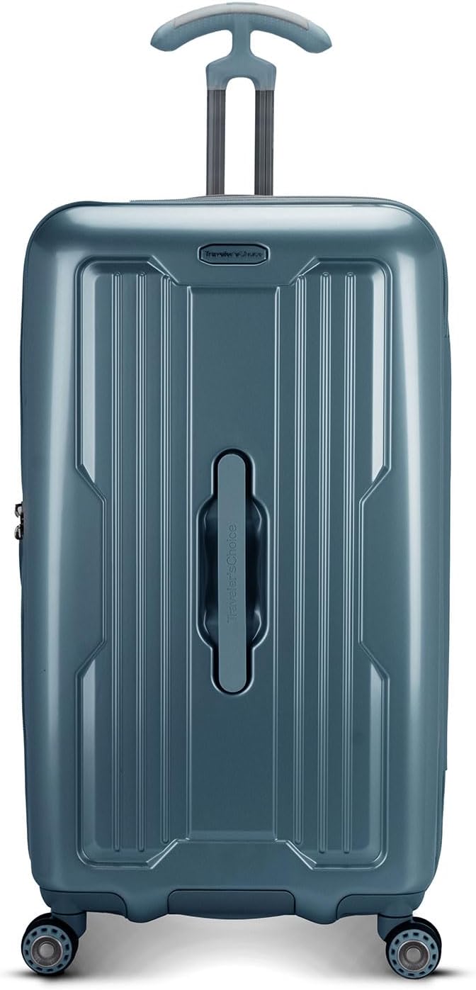 Traveler's Choice Ultimax II Polycarbonate Hardside Luggage with Spinner Wheels, Teal, 28-Inch Medium Trunk
