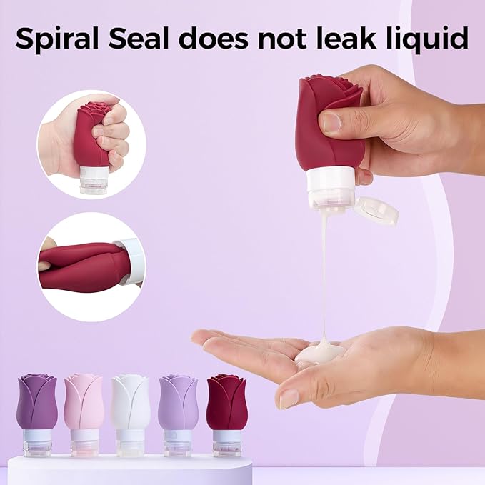 Travel Bottles for Toiletries - TSA Approved Portable Travel Containers for Toiletries, Leak Proof Travel Tubs Refillable Liquid for Shampoo Conditioner Lotion Body Wash,5 Colors