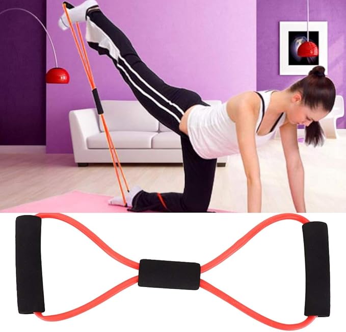 ZJchao 8 Shaped Resistance Bands, Elastic Fitness Pulling Rope Chest Expander Yoga Rubber Tension Band for Abdomen Waist Arm Leg Stretching Fitness Training