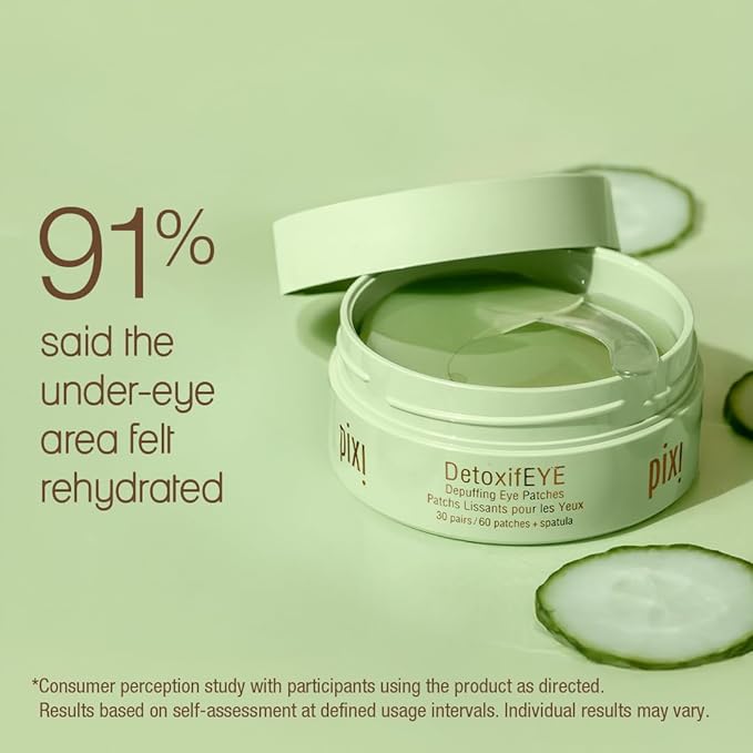 Pixi Day & Night Eye Patch Duo |Depuffing Hydrogel Under-Eye Patches for Day and Calming Hydrogel Under Eye Patch for Night | for Puffy Eyes and Dark Circles | 2 Boxes, 60 Pairs, 120 Patches
