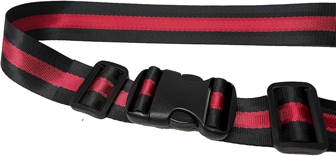 MAGARROW 1.5" Utility Straps with Buckle Adjustable, 4-Pack (RED/Black, 9.5 feet Long)