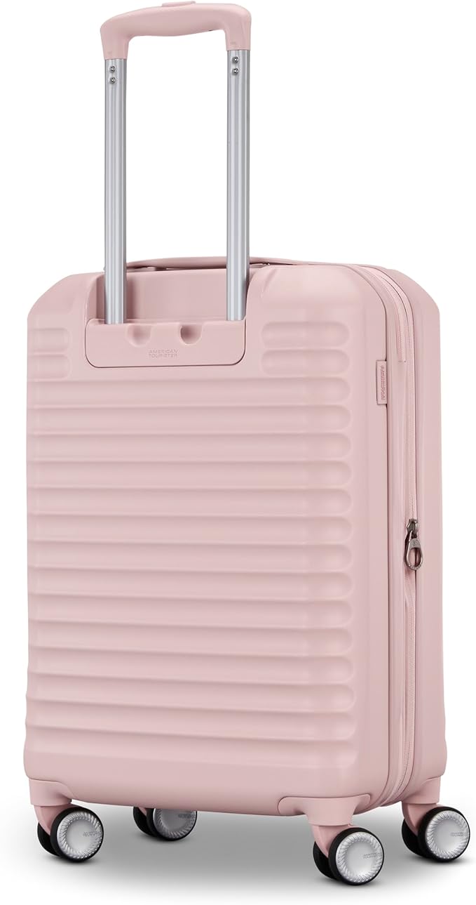 American Tourister Stratum 3.0 Carry-On Spinner, Airline Approved, Durable Hardside Luggage, Expands 1.5", RightHeight™ Adjustable Handle, Pink Blush