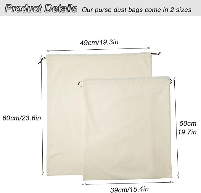 LAKE OF FIRE Dustproof Storage Bags with Drawstring Closure, 2-Piece Set – Multi-Purpose Protective Pouches for Handbags, Purses, Shoes, and Boots