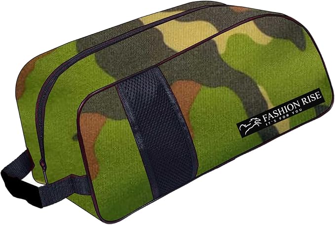 Waterproof Sports Boot/Shoe/Travel Bag for Football Cricket Rugby Golf Toiletry Gym for Boy/Girl Men/Women (Camo Green)