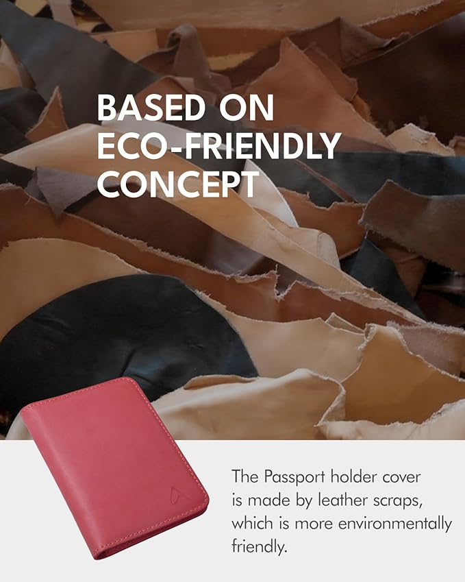 ALLIVE Passport Holder for Travel, Genuine Leather Passport Holder Women Men,Passport Cover,Travel Wallet Must Haves Airport Essentials Travel Gifts Pink