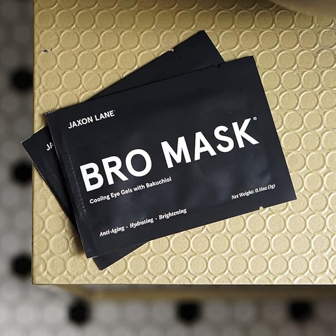 JAXON LANE BRO MASK Under Eye Patches for Men with Hydrogel (4 x 6 pairs) - Anti-Aging Korean Eye Masks for Dark Circles and Puffiness- Puffy Under Eye Treatment - Perfect Skin Care for Men