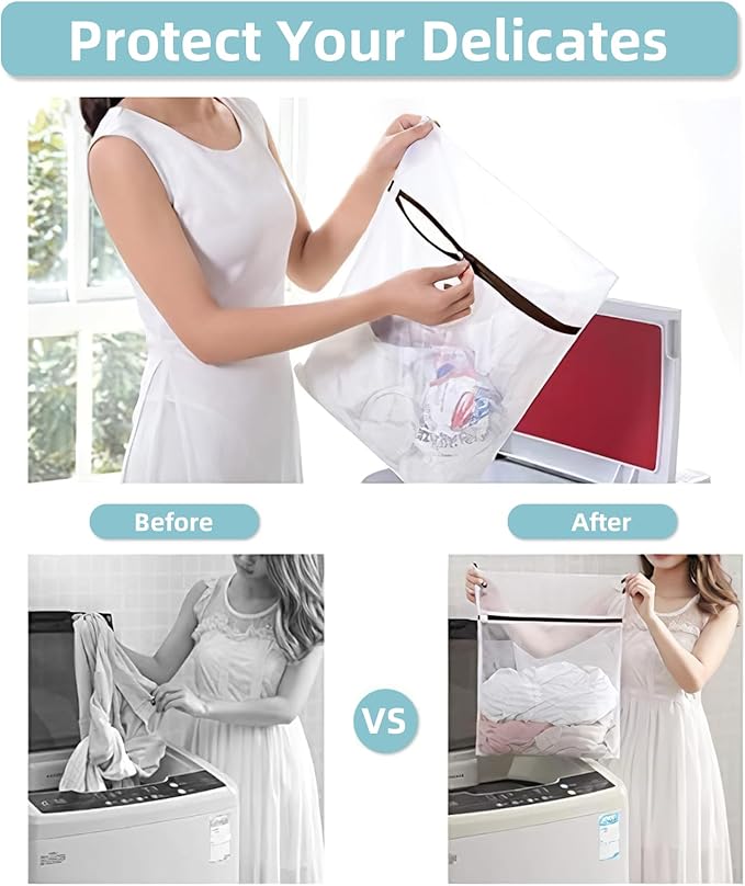 GOGOODA Mesh Laundry Bags for Delicates Durable Protective Wash Bags Travel Storage Bags for Intimates Lingerie, 3PCS（3XXL）