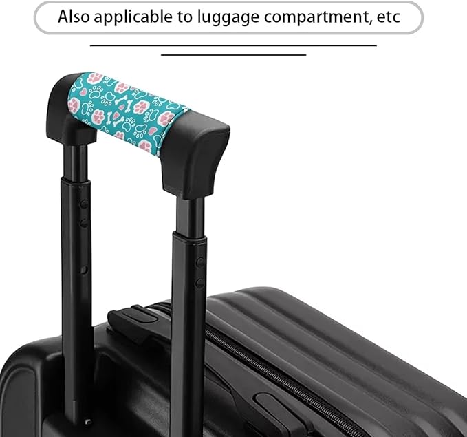 BIGCARJOB Lovely Paw Print Luggage Handle Wraps Set for Suitcase,2 Pieces Kawai Footprint Door Handle Protection Sleeve Covers Car Grab Handle Wraps Luggage Handle Tags Travel Accessories