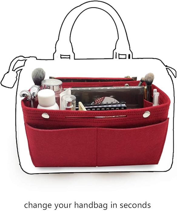 LEXSION Felt Purse Organizer Insert - Multi Pocket Bag in Bag Organizer Shaper