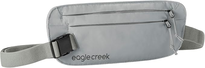 Eagle Creek Undercover RFID Money Belt – Slim Travel Waist Pouch with RFID Blocking – Secure Passport, Cards & Cash – Adjustable Strap – Lightweight & Discreet – Storm Grey