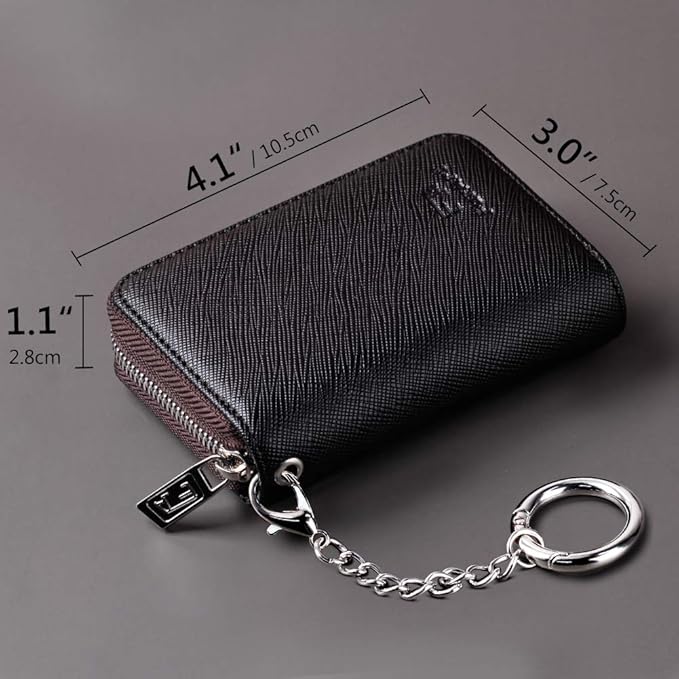 FurArt Zipper Wallet Women, RFID Blocking Credit Card Wallet, Business Card Holder, Compact Size KeyChain Wallet