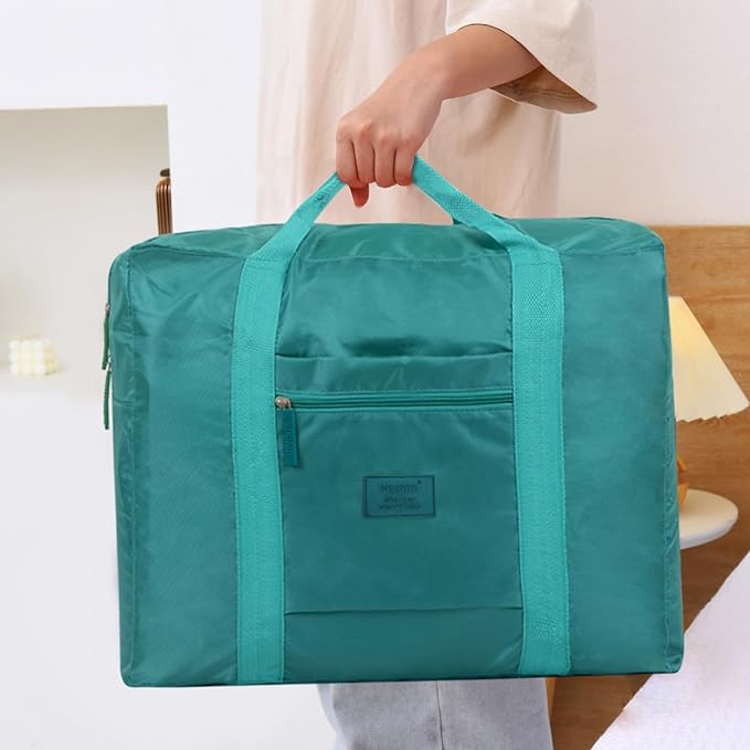 Travel Duffel Bag Lightweight Foldable Travel Bag for Women and Men Waterproof Tote Carry On Luggage Bag Weekender Overnight Bag (Blue+Green+Red+Black)