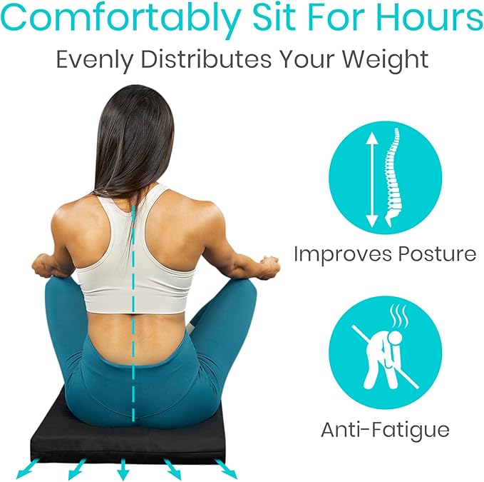 Vive Wheelchair Cushion - Gel Seat Pad for Coccyx, Orthopedic Back Support, Sciatica & Tailbone Pain Relief - Waterproof Cover + 4 Layer Foam Support & Comfort for Pressure Sore & Ulcers