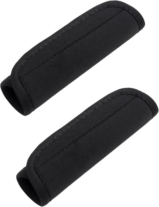 2pcs Black Luggage Handle Wraps for Suitcase- Soft Suitcase Handle Covers for Travel Accessories（ Bright Color for Suitcase Tags Identifiers ）