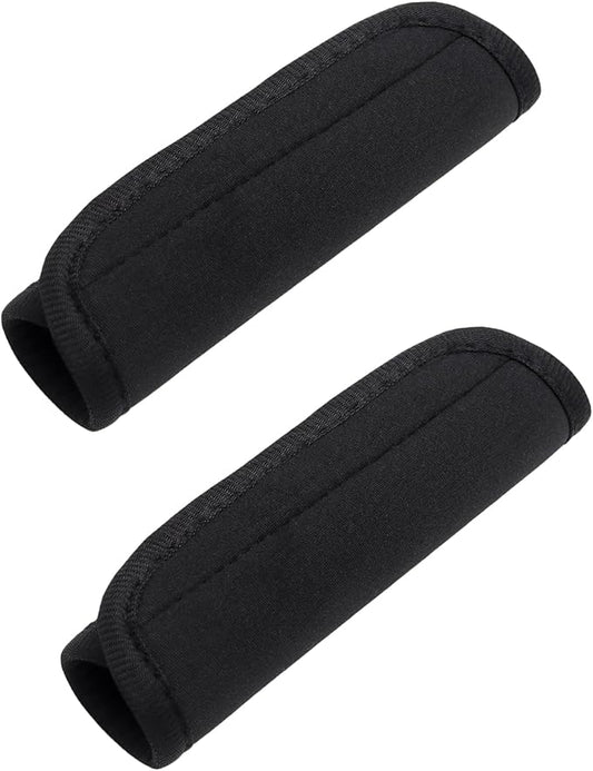 2pcs Black Luggage Handle Wraps for Suitcase- Soft Suitcase Handle Covers for Travel Accessories（ Bright Color for Suitcase Tags Identifiers ）