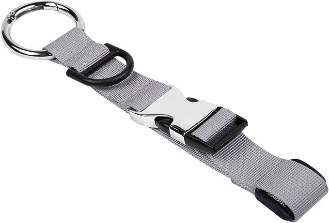 Wisdompro Jacket Gripper Strap, Add a Bag Luggage Straps Baggage Suitcase Belts Travel Accessories with Hook and D-Ring - Make Your Hands Free, Easy to Carry Your Extra Bags - Gray