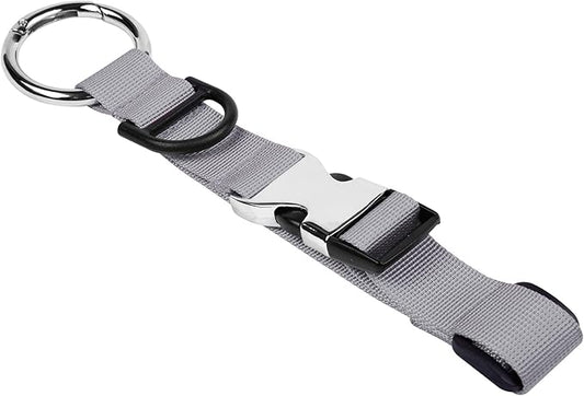 Wisdompro Jacket Gripper Strap, Add a Bag Luggage Straps Baggage Suitcase Belts Travel Accessories with Hook and D-Ring - Make Your Hands Free, Easy to Carry Your Extra Bags - Gray