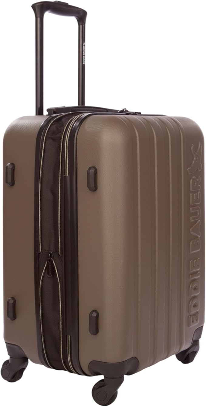 Eddie Bauer Flatiron Carry-On 22" Luggage | Hardside | Spinner Wheels | Expandable | Lightweight | Travel Essentials - Dark Fatigue