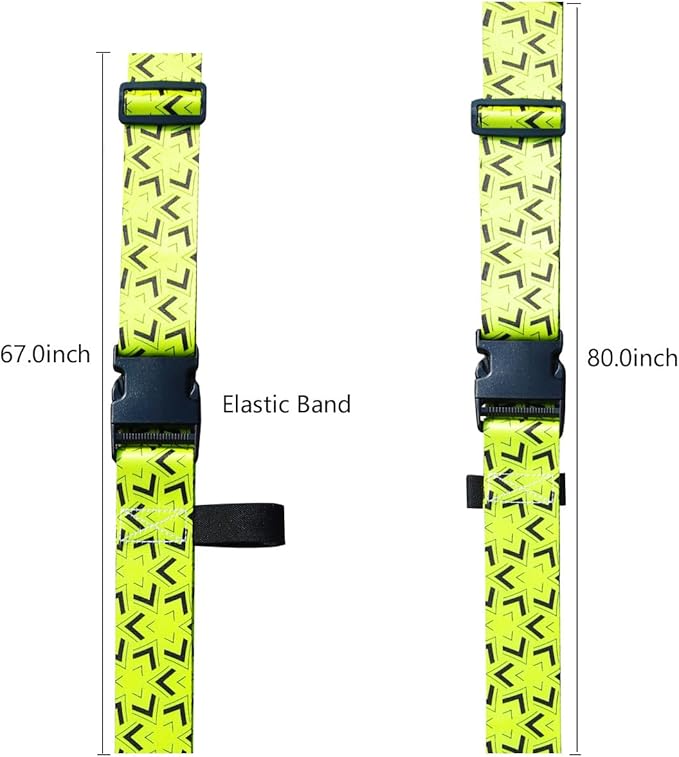 Luggage Straps for Suitcases TSA Approved Easy Pack Organized Suitcase Strap, Luggage Strap, Luggage Belt Strap, Bag Straps for Luggage. Buckle Straps Travel Accessories (Yellow)