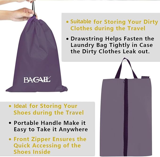 BAGAIL 8 Set/9 Set Packing Cubes Luggage Packing Organizer for Travel, Suitcase Packing Bags for Travel Accessories