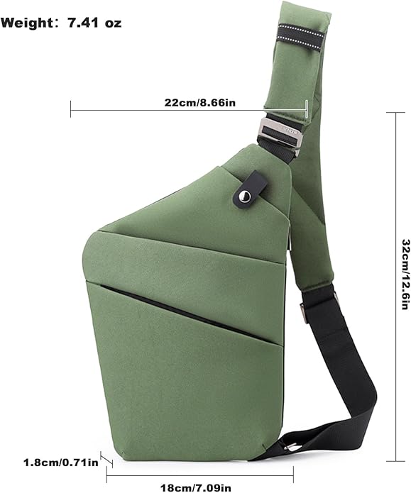Anti Theft Travel Bag, One Shoulder Large Capacity Cross-body Bag Chest Fashion Lightweight Sling Bags for Travel Sports