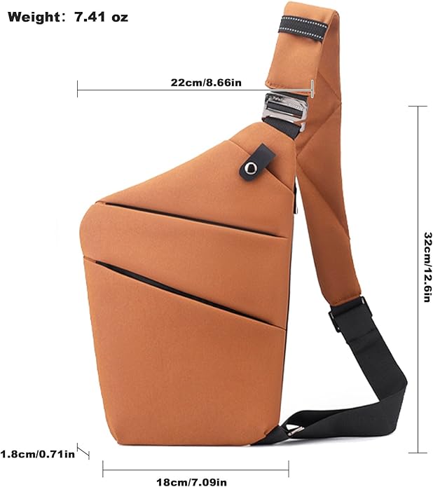Anti Theft Travel Bag, One Shoulder Large Capacity Cross-body Bag Chest Fashion Lightweight Sling Bags for Travel Sports