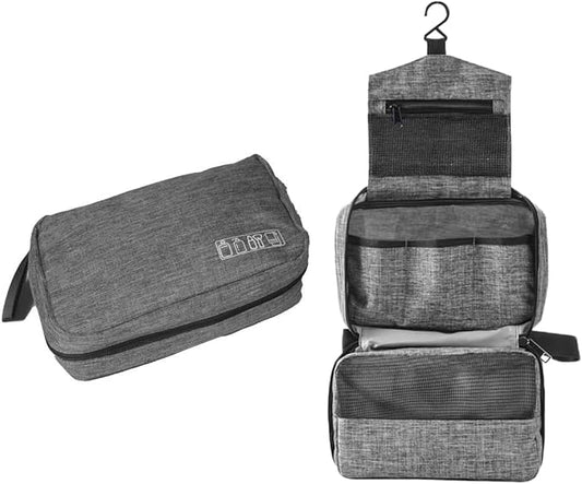 Travel toilet bag is used to store toiletries, Suitable for short-term travel use hanging toilet bag (Gray)