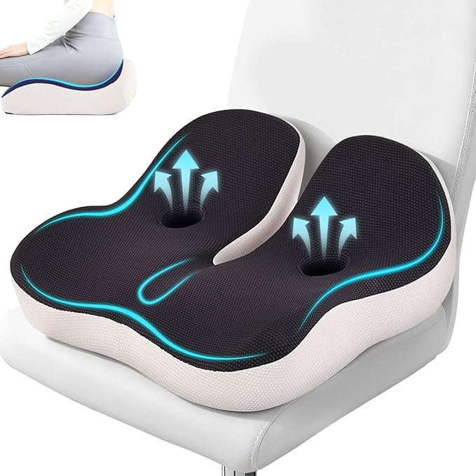 Seat Cushion,Office Chair Memory Cushion, Ergonomic Design, Relieve Sciatica and Long-Term Sitting Pain, Suitable for desks, car Seats, Games, wheelchairs