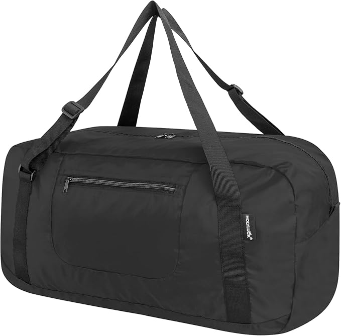 HOLYLUCK Foldable Travel Duffel Bag For Women & Men Luggage Great for Gym -55L, black
