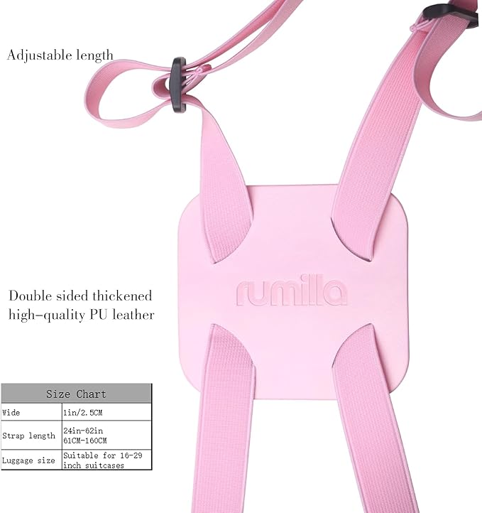 Luggage Bungee Strap for Suitcases - Add a Bag, Travel Bag Bungee Belt - Pink Luggage Strap (1PCS)